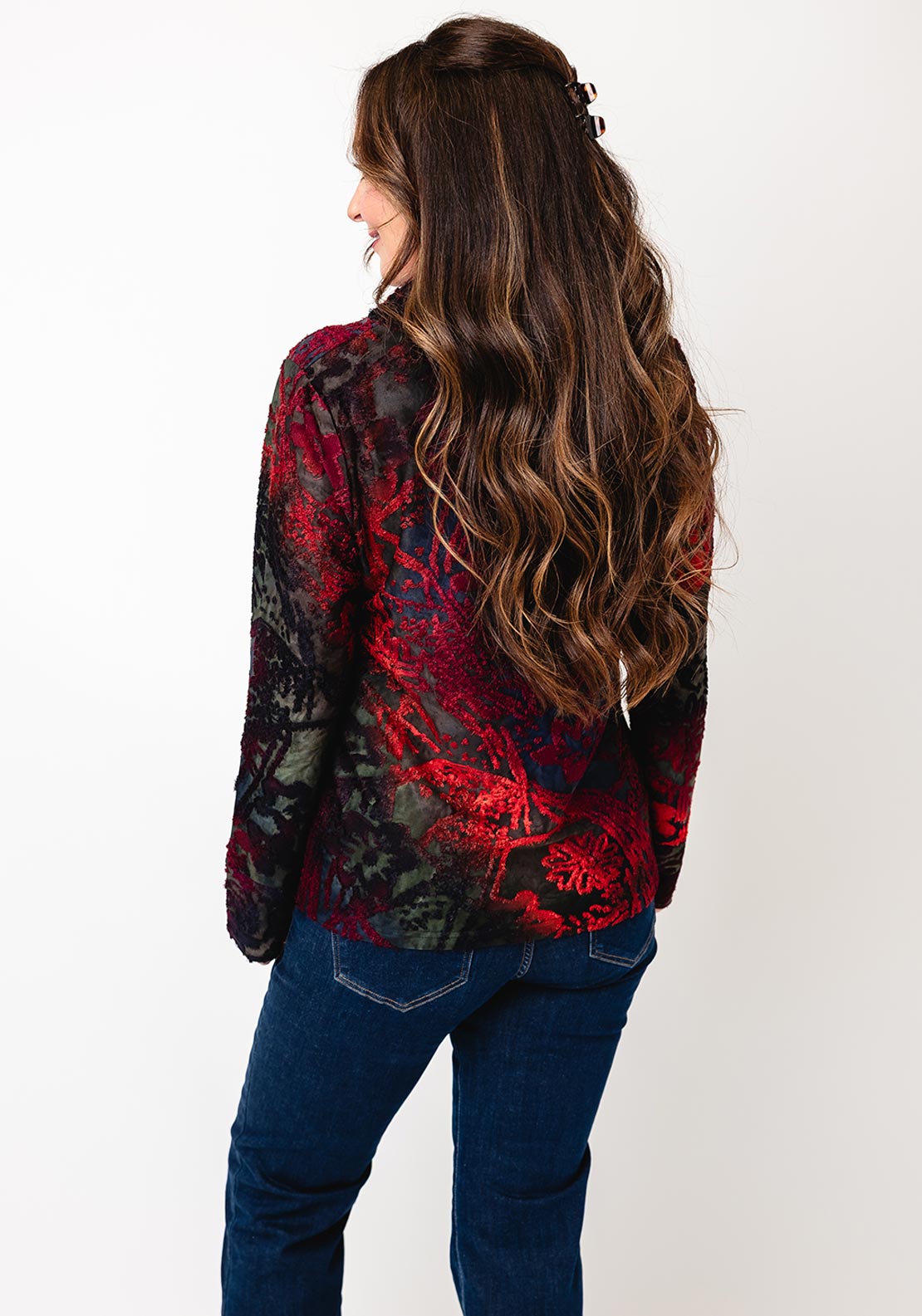 Jessica Graaf Roll Neck Jumper, Red Multi