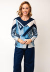Jessica Graaf Geo Print Rhinestone Top, Blue