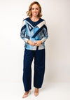 Jessica Graaf Geo Print Rhinestone Top, Blue