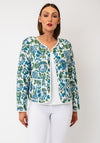 Jessica Graaf Botanical Print Quilted Coat, Blue Multi