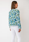Jessica Graaf Botanical Print Quilted Coat, Blue Multi