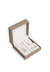 M Collection Opal Flower Jewellery Set, Silver