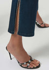 Joseph Ribkoff Rhinestone Hem Straight Leg Jeans, Dark Blue