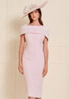 John Charles Applique Cape Midi Pencil Dress, Petal Ivory