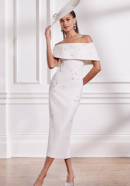 Cocktail Dress Off White Pencil Dress Trinity Pencil Dress In Off