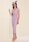 John Charles Bardot Neckline Beaded Shoulder Midi Dress, Lilac