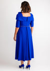 John Charles Bow Shoulder Overskirt Dress, Cobalt