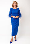 John Charles Feather Sleeve Pencil Dress, Blue