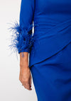 John Charles Feather Sleeve Pencil Dress, Blue