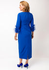 John Charles Feather Sleeve Pencil Dress, Blue