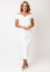 John Charles 3D Floral Fitted Dress, Ivory