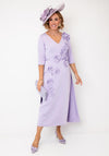 John Charles V-Neck Floral Embellished Midi Dress, Lilac