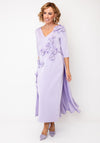 John Charles V-Neck Floral Embellished Midi Dress, Lilac