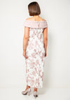 John Charles Lace Bardot Pencil Dress, Ivory and Pink