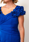 John Charles Applique Cape Skirt Pencil Dress, Blue