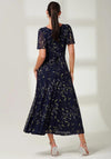 Jolie Moi Elvira Print Mesh Maxi Dress, Navy Multi