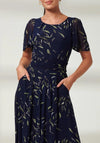 Jolie Moi Elvira Print Mesh Maxi Dress, Navy Multi