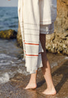 JOJO Mia Dia Fringed Detail Towel, Salmon Multi