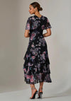 Jolie Moi Floral Frill Hem Dress, Black