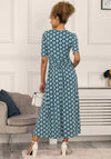 Jolie Moi Paislyn Pleated Jersey Maxi Dress, Green Geo