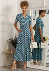 Jolie Moi Paislyn Pleated Jersey Maxi Dress, Green Geo