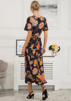 Jolie Moi Sheyra Floral Print Jersey Maxi Dress, Navy Orange