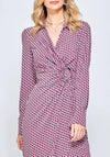 Jolie Moi Geometric Wrap Midi Dress, Pink