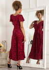 Jolie Moi Devorah Animal Print Culotte Jumpsuit, Red
