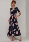 Jolie Moi Kenzie Wrap Jersey Maxi Dress, Navy Floral