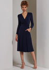 Jolie Moi Plain Long Sleeve Jersey Midi Dress, Navy