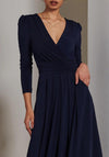 Jolie Moi Plain Long Sleeve Jersey Midi Dress, Navy