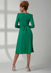 Jolie Moi Plain Long Sleeve Jersey Midi Dress, Green