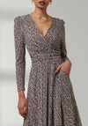 Jolie Moi Rafella Long Sleeve Midi Dress, Animal Multi