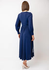 Jolie Moi Long Sleeve Soft Silky Jersey Midi Dress, Navy