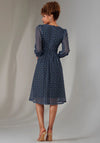 Jolie Moi Long Sleeve Printed Midi Dress, Navy