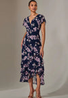 Jolie Moi Chiffon Floral Ruffle Maxi Dress, Navy