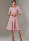 Jolie Moi Sloan Shawl Collar Midi Dress, Pink