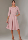 Jolie Moi Sloan Shawl Collar Midi Dress, Pink