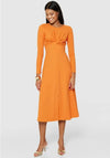 Closet Twist Detail Jersey Midi Dress, Orange