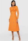 Closet Twist Detail Jersey Midi Dress, Orange