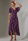 Jolie Moi Floral Wrap Midaxi Dress, Purple