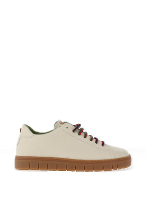 Jose Saenz Leather Laced Trainers, Cream