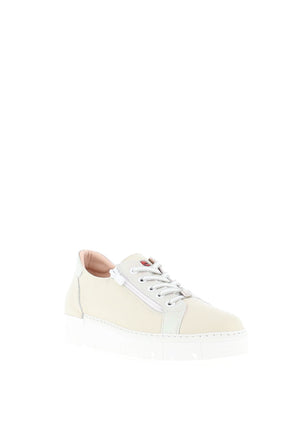 Jose Saenz Zip Detail Laced Trainers, Cream