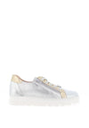 Jose Saenz Metallic Colour Block Trainers, Silver and Gold