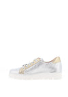Jose Saenz Metallic Colour Block Trainers, Silver and Gold