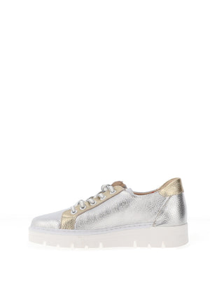 Jose Saenz Metallic Colour Block Trainers, Silver