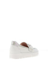 Jose Saenz Buckle Trim Pebbled Leather Loafers, Cream