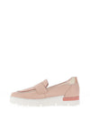 Jose Saenz Buckle Trim Pebbled Leather Loafers, Blush
