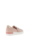Jose Saenz Buckle Trim Pebbled Leather Loafers, Blush