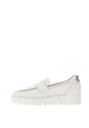 Jose Saenz Buckle Trim Pebbled Leather Loafers, White